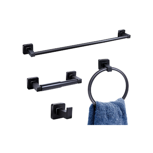 4-PCS Bathroom Hardware Set, 24inch Matte Black Bathroom Hardware Set